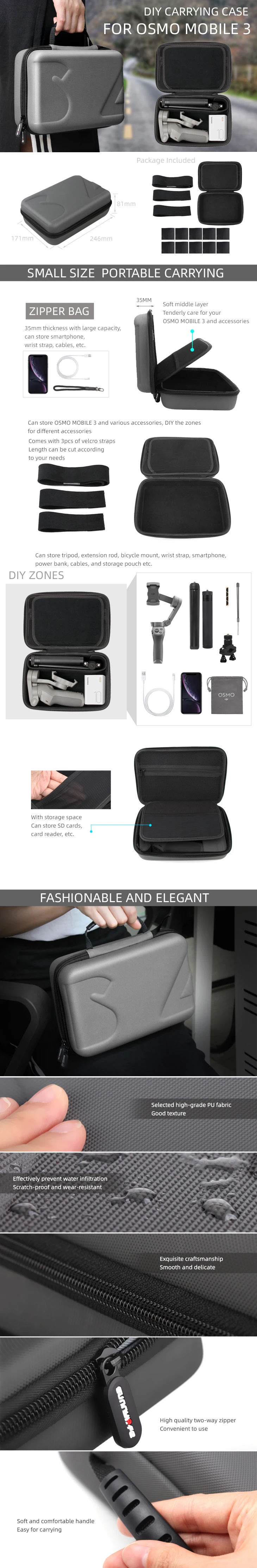 Для OSMO Mobile 3 сумка для хранения DIY чехол для DJI OSMO MOBILE 3 Box спортивная видеокамера дорожная сумка