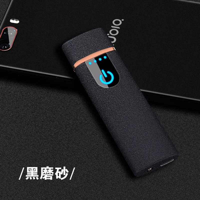 Импульсная дуговая USB Зажигалка Ветрозащитная электрическая зажигалка плазменная перезаряжаемая беспламенная металлическая электронная сигарета пьезо-зажигалка - Цвет: Matte Black