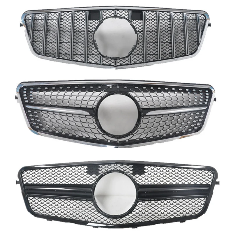 

For Mercedes-Benz E-class W212 2009-2013 Diamond GT AMG Car styling Middle grille ABS plastic front bumper grille vertical bar