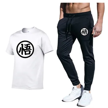 

2020 Summer Dragon Ball Z Men T Shirts+pants 2piece Hot Sale Cotton Comfortable Short Sleeve Tshirt men Casual tops Pants