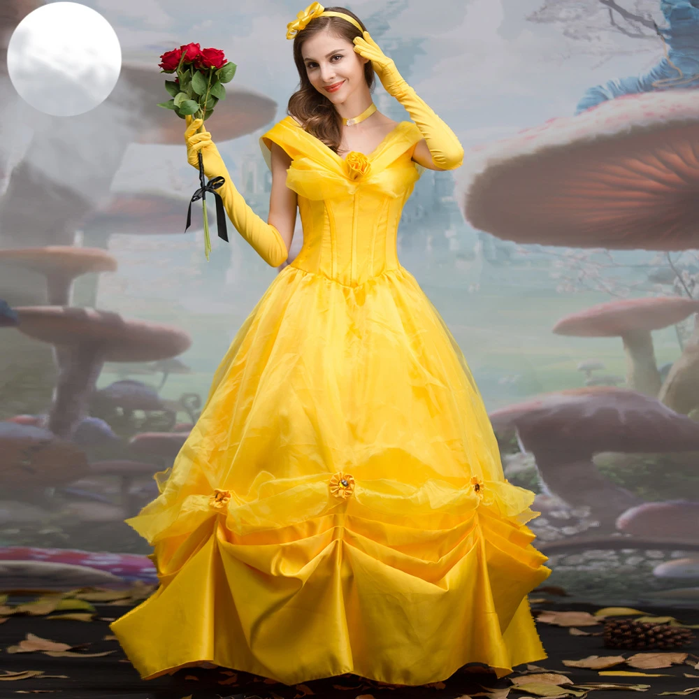 de princesa bella para Cosplay, vestidos para La Bella la bestia, ropa de fiesta para disfraz para adultos|Disfraces películas y TV| - AliExpress