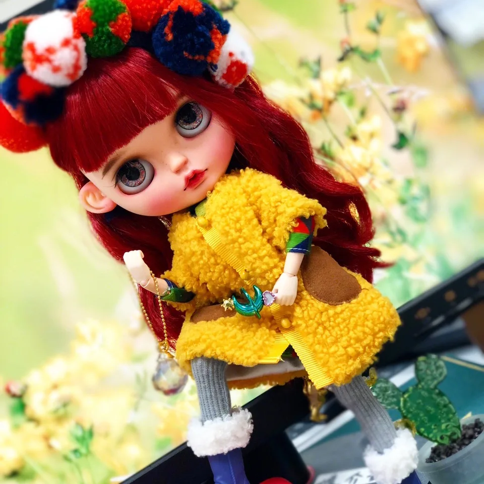 ICY 19 шарнир blyth кукла с Макияж лица белая кожа рыжая макияж нарисованными глазами