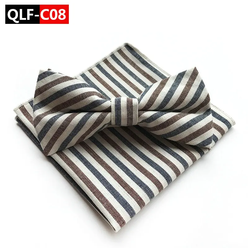 Ties Set Мужской Жаккардовый Полосатый Цветочный хлопковый галстук-бабочка винтажный Свадебный галстук-бабочка Карманный платок носовой платок - Цвет: Ties Set