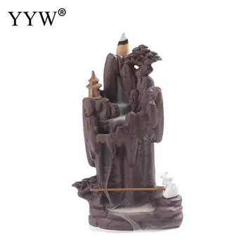 

Buddhist Decoration Incense Waterfall Ceramic Incense Burner Holder Mountain Backflow Incense Burner Smoke Waterfall Censer