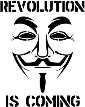 

Anonymous Revolution is coming decal sticker Guy Fawkes V mask computer Sticker Laptop Sticker