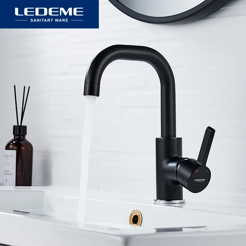 Смеситель для раковины LEDEME L1099 L1099B L1099P L1099W L1099Z черный кран холодной и горячей воды