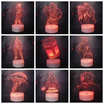 

Playerunknown's battlegrounds PUBG KEY GAME Figure Role Model Night Light 3D LED 7 Color Novelty Creative Kid Gift Crack Lamp