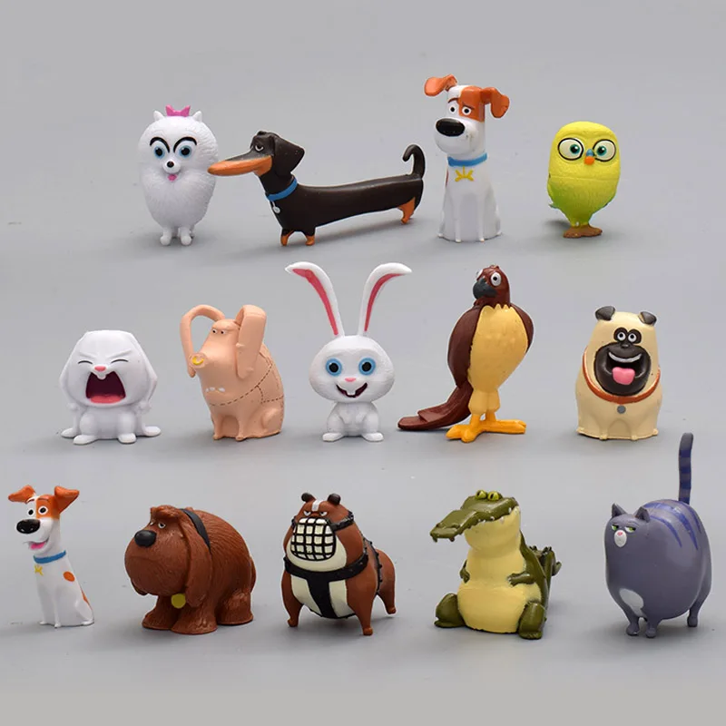 Bonecas genuínas vida secreta animais de estimação figura ação pvc modelo crianças brinquedo coleções coelho bola de neve gidget mel cão max duke gato