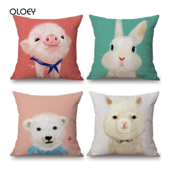 

Romanesque Piglet Foundation Piglet Rosa Linen Pillowcase Home Bedroom Hotel Car Decoration Soft and Comfortable (One Side).