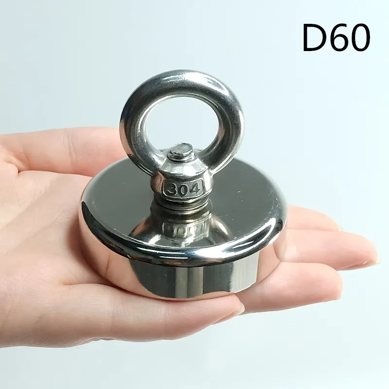 

D60 permanent deep sea salvage fishing hook magnet powerful salvage magnet pot for fishing, powerful drilling magnet pot magnet