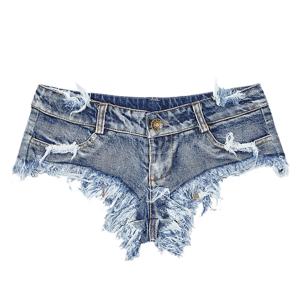 biker shorts women 2021 Sexy Booty Cheeky Denim Bikini Micro Mini Shorts Thong Jeans Triangle Low Rise Waist Skinny Short Hotpants Hot Clubwear golf shorts