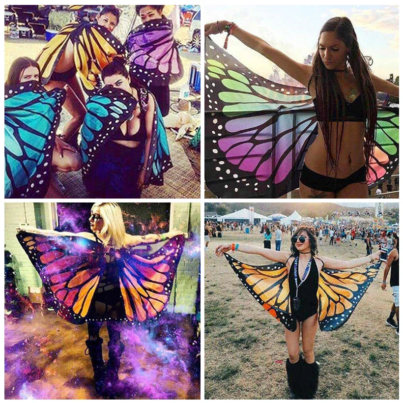 Крылья Радуги бабочки для женщин танец живота Мода 360 градусов большая бабочка реквизит сценическое представление рейв Фестиваль большие крылья