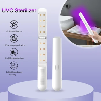 

Handheld UVC Disinfection Lamp Folding Ultraviolet Sterilizer UV Curing Lamp for Bedroom LED Germicidal Light Home Use Antivirus