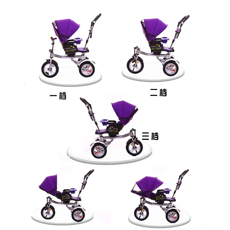3 в 1 многофункциональная коляска с трехколесной платформой для детей, может лежать, легко складывается, на колесиках, 3 колеса, детский велосипед, От 1 до 8 лет
