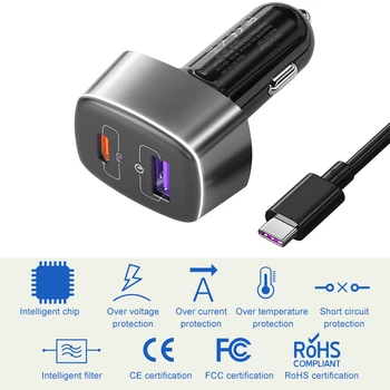 

VODOOL GC-17 83W USB Car Charger PD 3.0 + QC 3.0 Fast Charging Car Phone Charger Adapter For MacBook Air Pro iPhone 11 XS Max 7