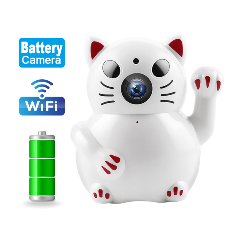 

1080P 2.0MP Smart Battery Camera Lucky Cat Cloud IP Camera WiFi Baby Monitor Home Security Camera Infrared Wireless CCTV Camera