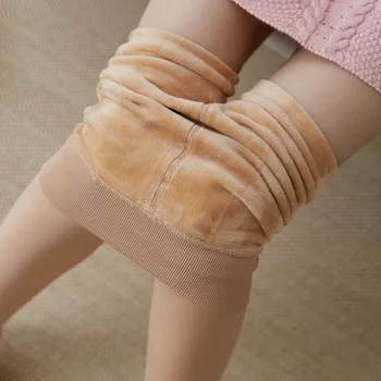 

200 Grams outside wearing one-piece pants autumn and winter plus velvet thickened pearl velvet leggings women stepping pants hig