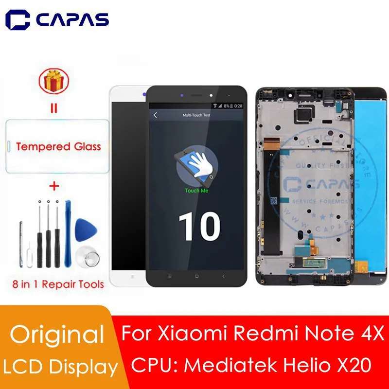 Оригинальный дисплей для Xiaomi Redmi Note 4X 4 Гб сенсорный экран MTK 10 MediaTek ЖК запасные