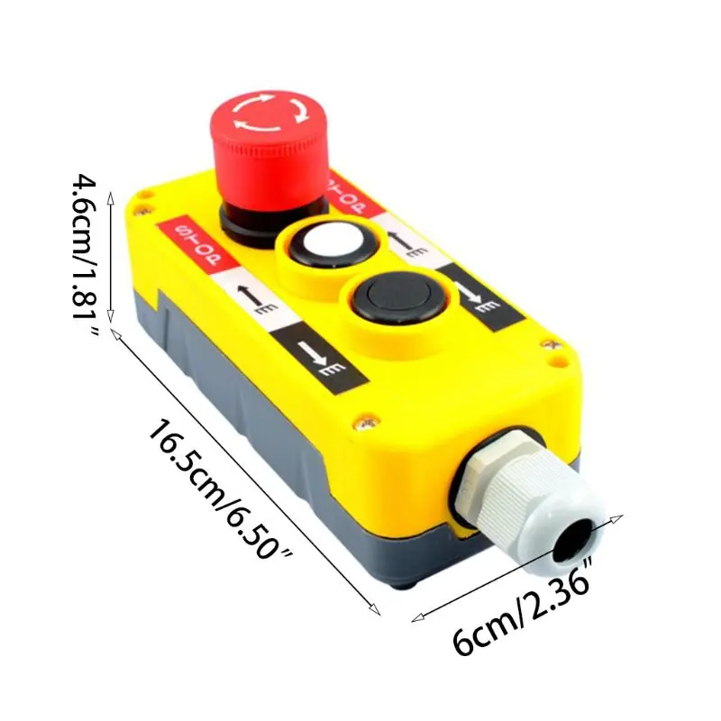 Waterproof Industrial Button Switch Emergency Stop for Electric Crane Hoist Pendant Control StationWholesale and dropshipping