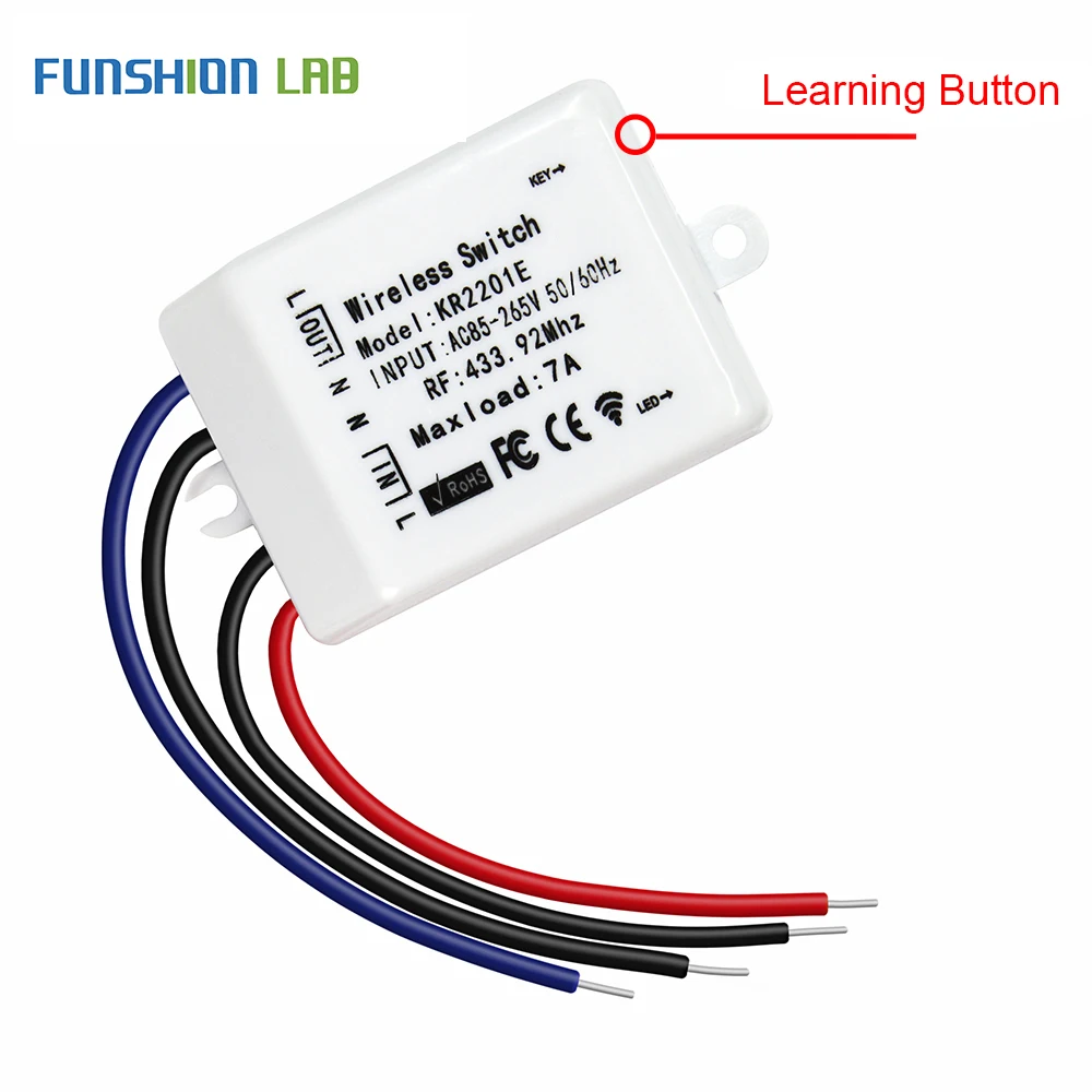 FUNSHION 5 шт. 433 92 МГц беспроводной переключатель универсальный AC 85 265V CH пульт