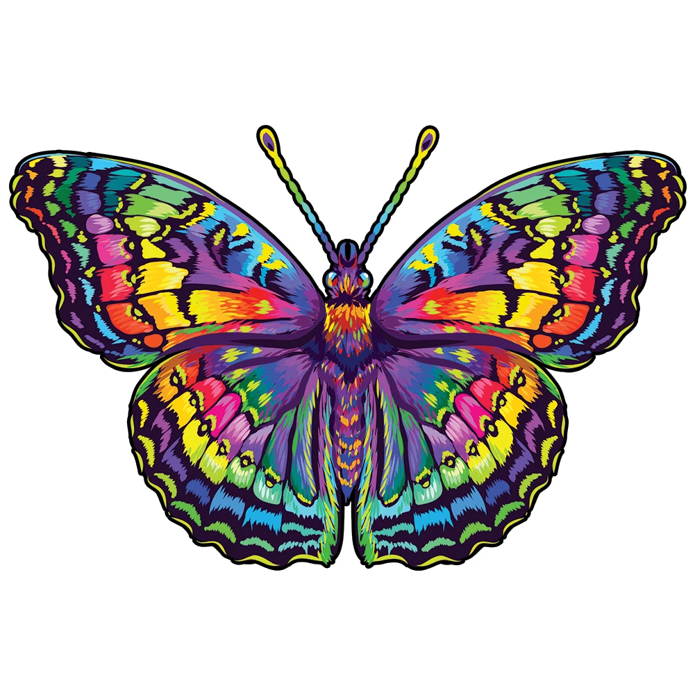 Colorful Unique Butterfly Wooden Animals Puzzle For Adults Children Educational Toys Customized DIY Jigsaw Kids Puzzles | Игрушки и