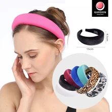 Large Plain Velvet Padded Headbands Ladies Candy Color Thick Wide Sponge Hairbands For 2021 Women Girls Hair Hoop Accessories