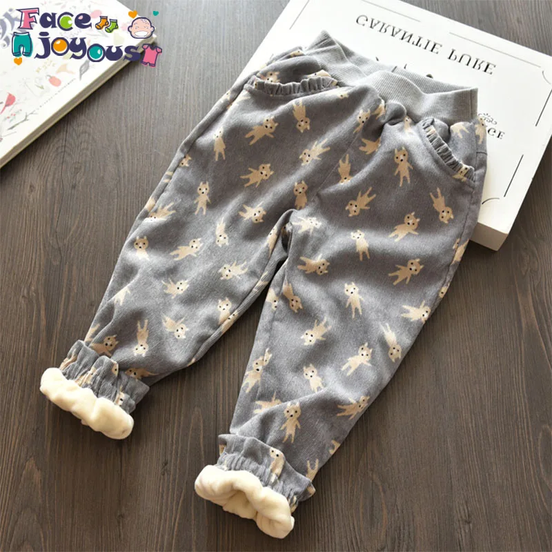 New Girls Pants Girls Leggings Warm Elastic Waist Cotton Leggings Children Winter Thick Warm Trousers Girl Pants for 1-6Y