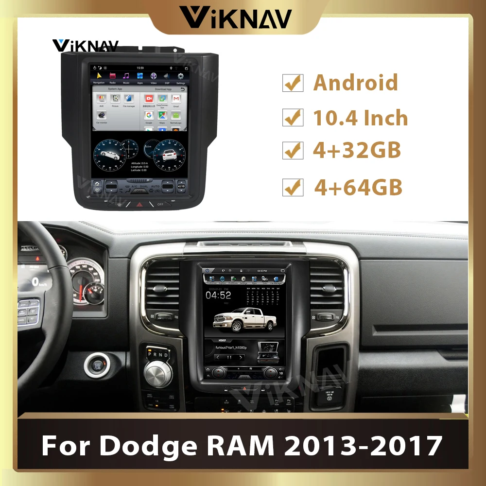 

Android Car Radio Tape Recorder for Dodge RAM 2013-2017 Auto Stereo Receiver Multimedia Player Screen GPS Navigation Head Unit