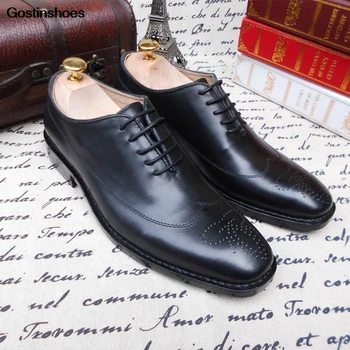 

Men Formal Shoes Business High Quality Custom-made Shoes Calfskin Sole Men's Shoes Carved Cow Leather Genuine Leather Oxfords