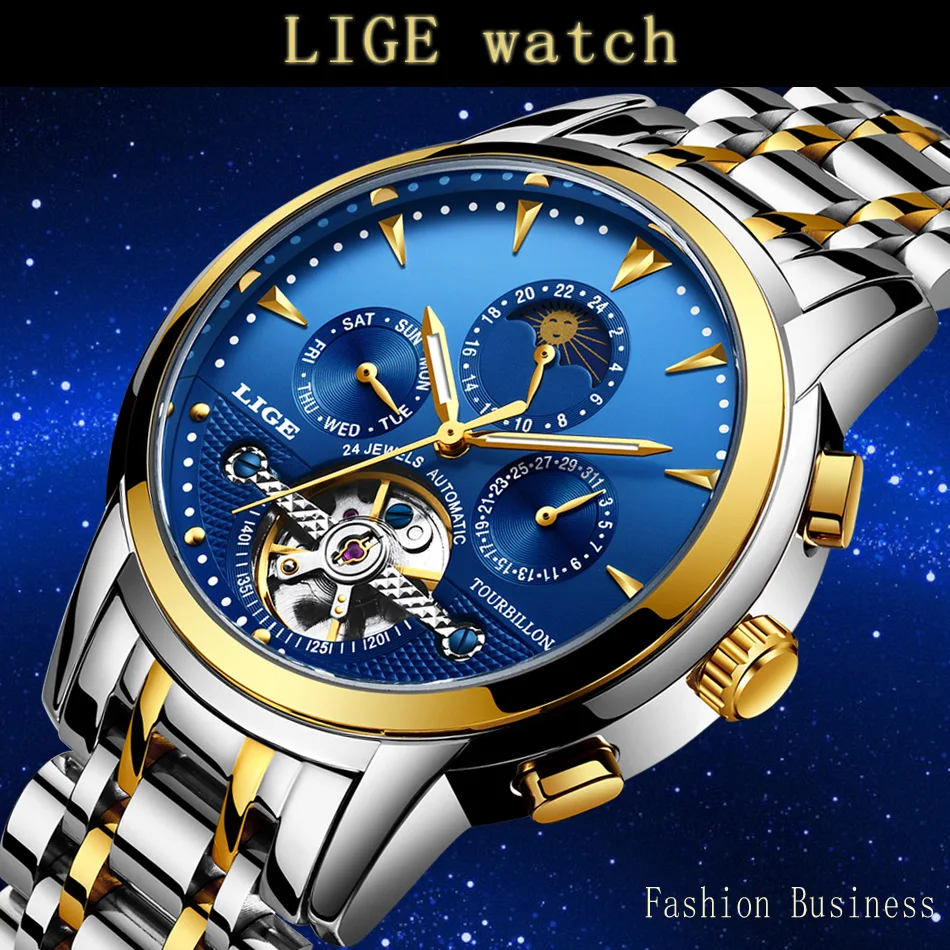 LIGE 9878 Men’s Luxury Watch 7