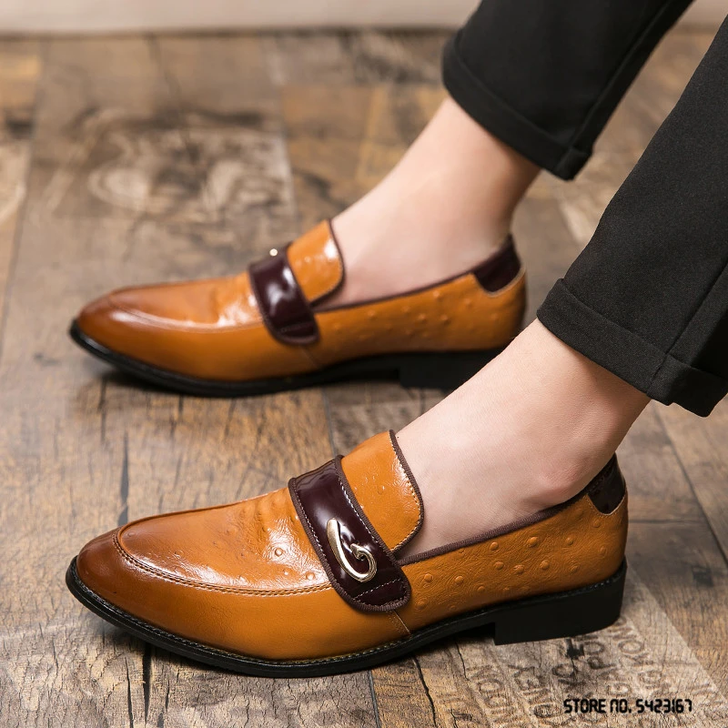 Zapatos Oxford de mezcla de colores marrones para hombre, vestido Formal de boda, fiesta de regreso a casa, desfile, calzado Social Masculino, novedad| Zapatos - AliExpress