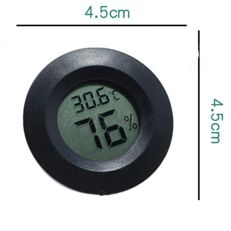 Мини цифровой термометр гигрометр аквариумная Температура Влажность круглая форма ЖК-дисплей измеритель рептилий детектор