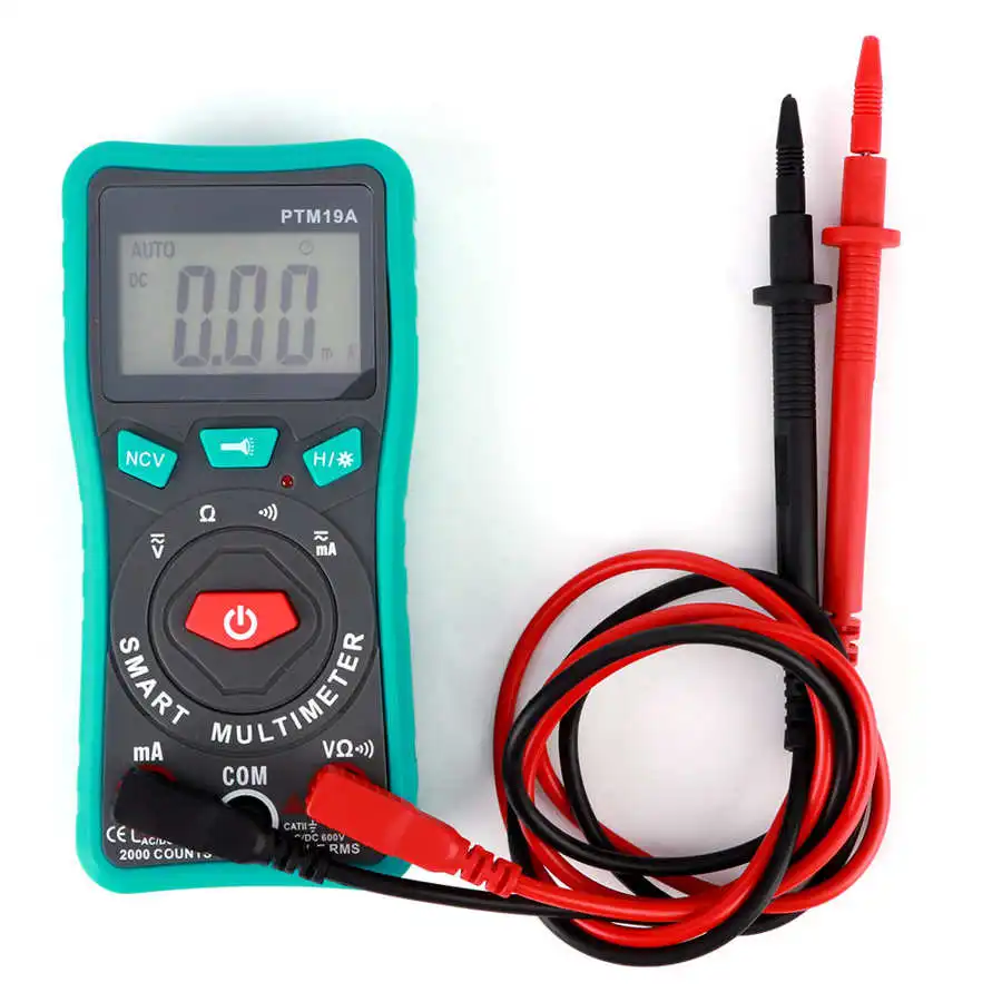 LCD Display Digital Smart Multimeter DC AC Voltage Current Resistance NCV Tester Meter PTM19A