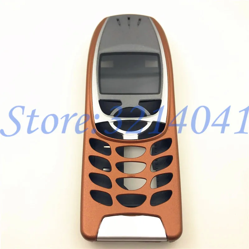 Новинка для Nokia 6310, чехол, корпус 6310i, Батарейная дверь, средняя рамка, передняя рамка, сменная часть, без клавиатуры телефона, клавиатура+ логотип - Цвет: Brown