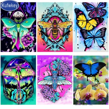 

Butterfly diamond mosaic square rhinestones diamond embroidery round drill full square diamond painting Cartoon Children gift
