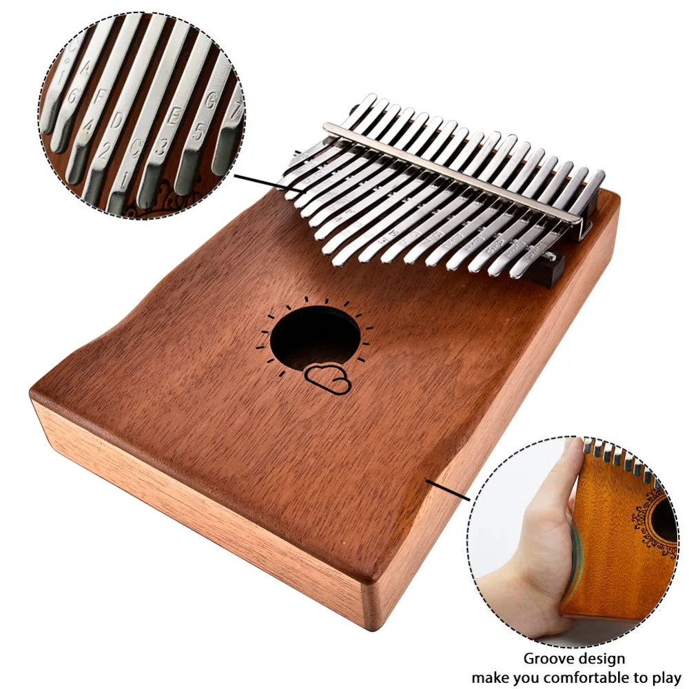 17 ключ калимба Mbira Calimba Африканский твердый персиковый цветок большой палец пианино палец ремень сумка клавиатура Malimba