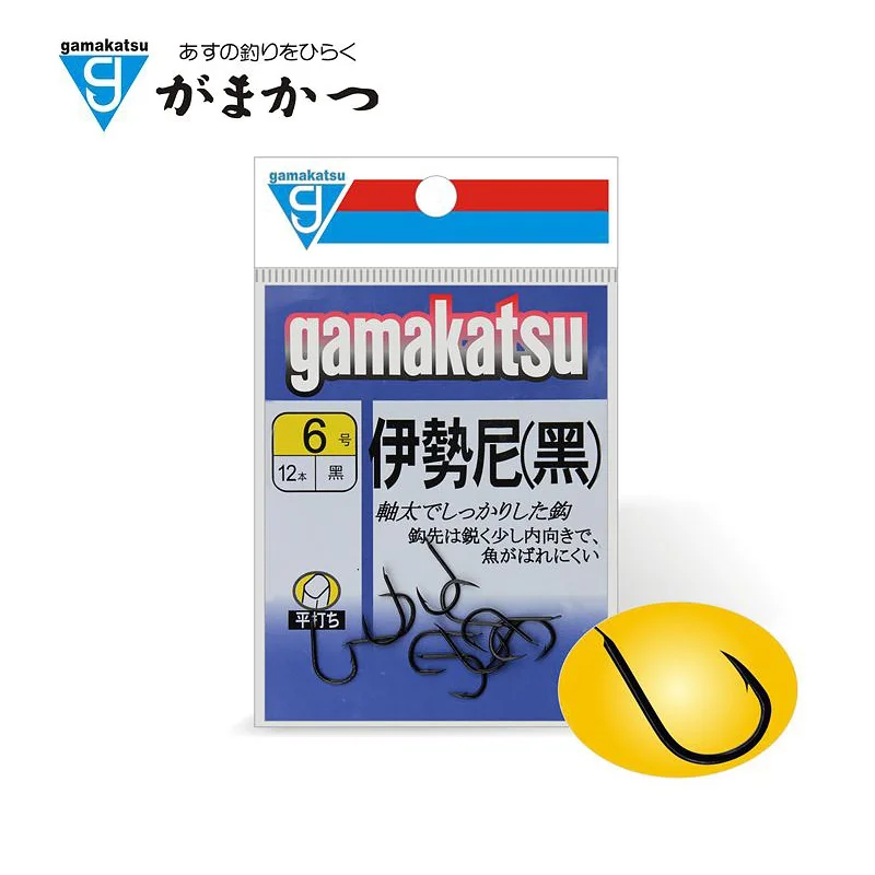 Высококачественные японские черные колючие крючки Gamakatsu из высокоуглеродистой