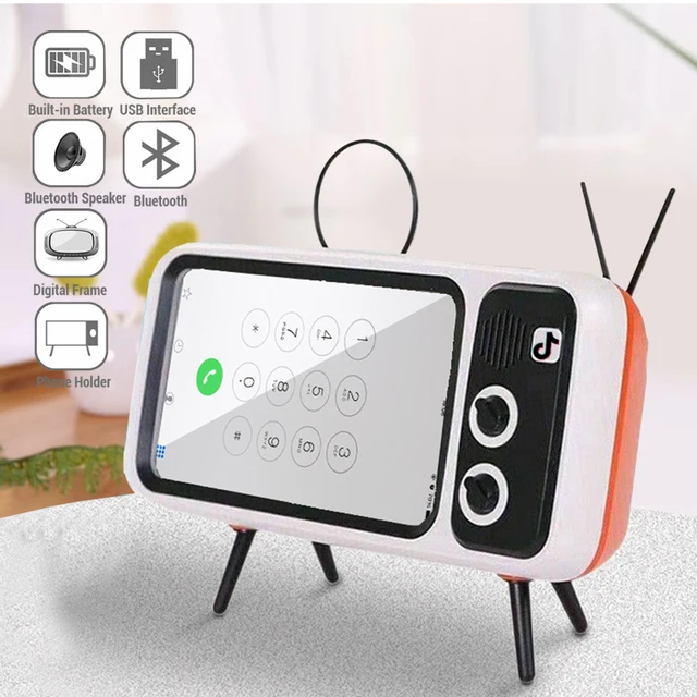 Retro TV Mobile Phone Holder Stand For iPhone 4 7 5 5 inch phone Bracket Bluetooth