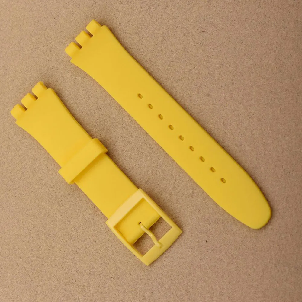 ตัวเลือกสินค้า สายนาฬิกาซิลิโคนยืดหยุ่น สำหรับ Swatch 17/19/20mm - สายกีฬา ผู้ชาย ผู้หญิง