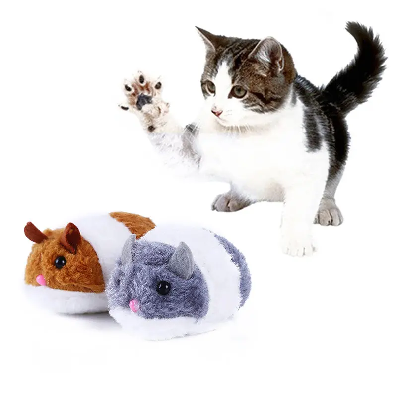 Hot Sale Cat Toy Cute Funny Pet Mice Shaking Rat Plush Pull Ring Vibration Toys Automatic Forward Mouse | Дом и сад