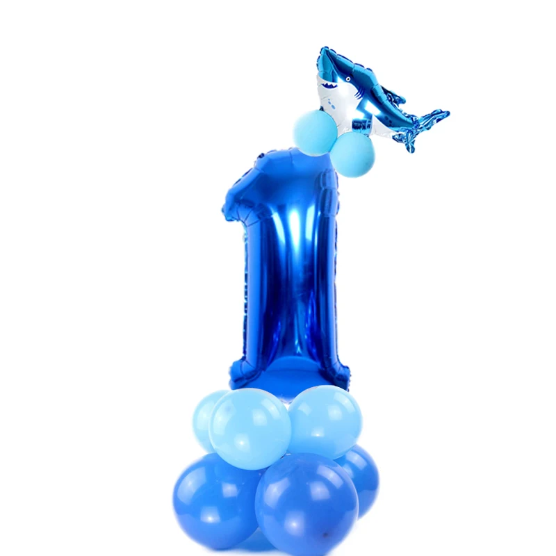 16pcs BL shark set 1 32 дюйма Количество воздушных шаров с изображением акулы с изображением животных, дельфинов; вечерние Детские Акула морскую тематику Sharknado Юбилей детские подарки для детей декор - Цвет: 16pcs BL shark set 1