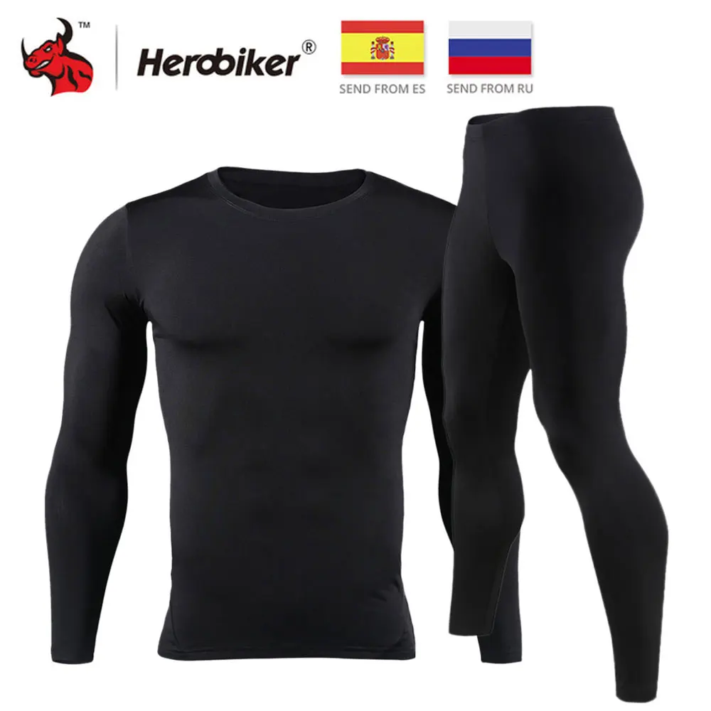 Winter Men Thermal Underwear Sets Fleece Warm Long Breathable Thermo Underwear Quick Dry Top and Pant Suit Tight