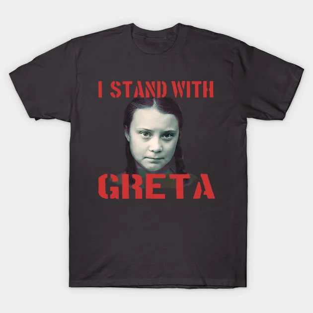 Мужская футболка I stand with Greta Футболка женская | одежда