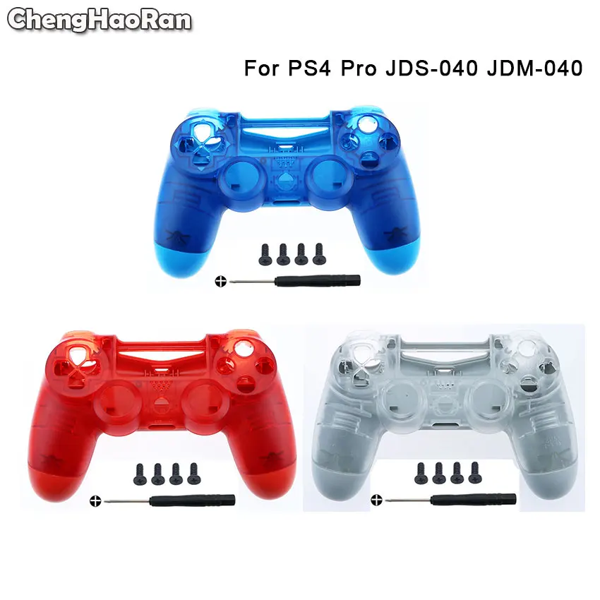 Chenghaoran Clear Blue Red Housing Shell Faceplate Case For Playstation 4 Dualshock 4 Ps4 Pro 4.0 V2 Jdm 040 Jds-040 - Cases AliExpress