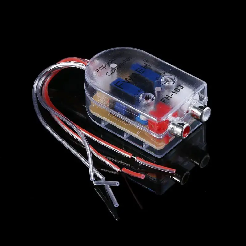 Car Stereo Amplifier 12V RCA Car Stero Radio Converter Speaker High To Low Amplifier Audio Impedance Converter E7CA