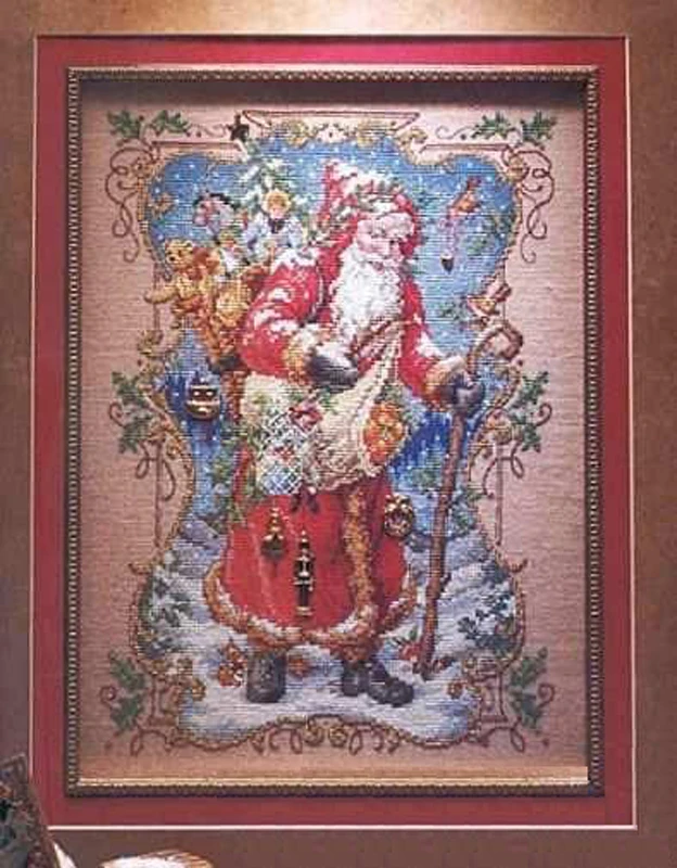 送礼物的圣诞老人Santa Claus giving gifts Christmas Snowy night