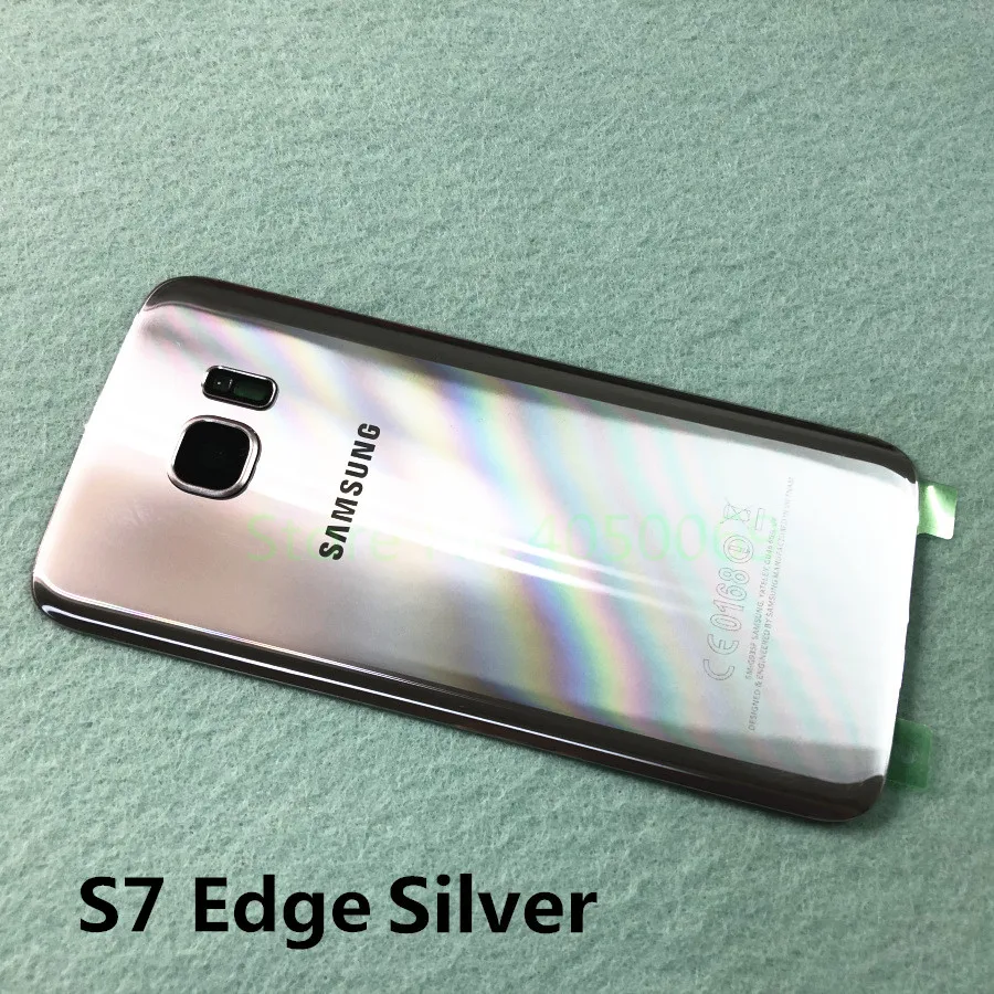 S7 Edge Silver Чехол для SAMSUNG Galaxy S7 Edge G935 SM-G935F S7 G930 SM-G930F со стеклянной задней батареей чехол для ремонта задней двери - Цвет: S7 Edge Silver