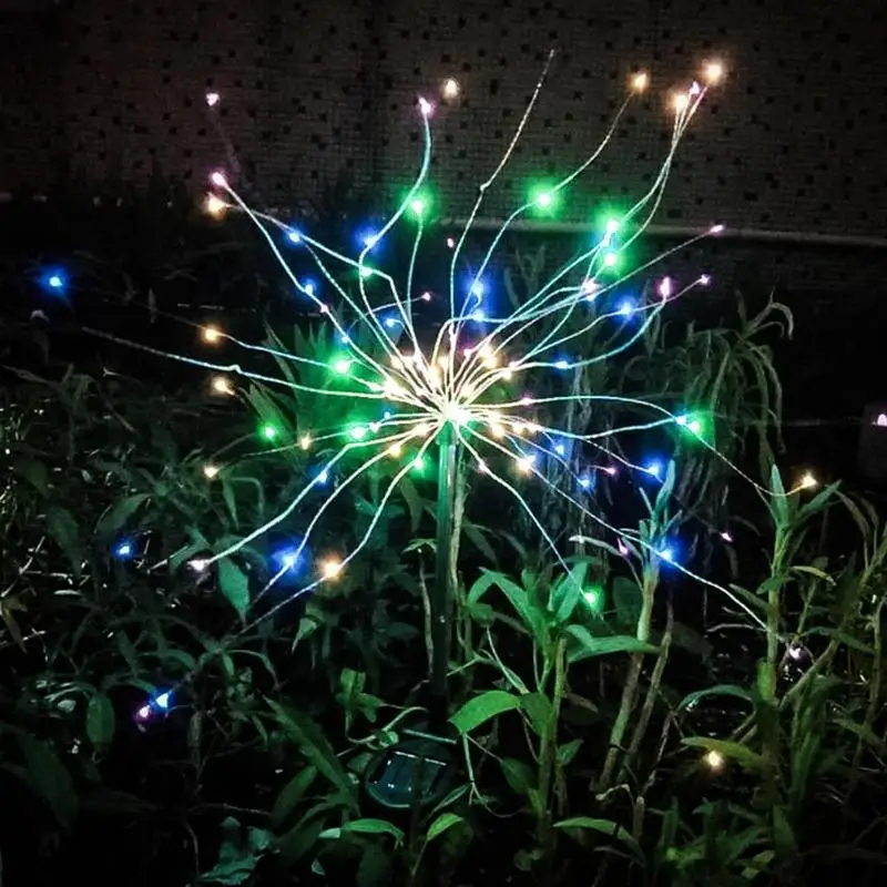 Солнечный 105LED Сказочный светильник Starburst 3 режима Водонепроницаемый Рождественский Декор лампа теплый белый/многоцветный фейерверк светильник