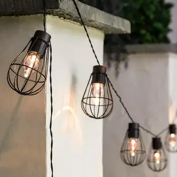 

300cm LED Solar Outdoor Hanging Iron Light String Courtyard Lawn Landscape Lamp