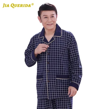 

Pajamas Set Men Plaid Printing Homesuit Homeclothes Fashion Style Casua Style Long Sleeve Long Pants Father's Sleepwear Xxxxl